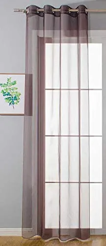 Ösenvorhang Transparent »Uni« Gardine HxB 225x140 cm Braun Stores Vorhang Ösen Bleibandabschluß Wohnzimmer, 20332-cn