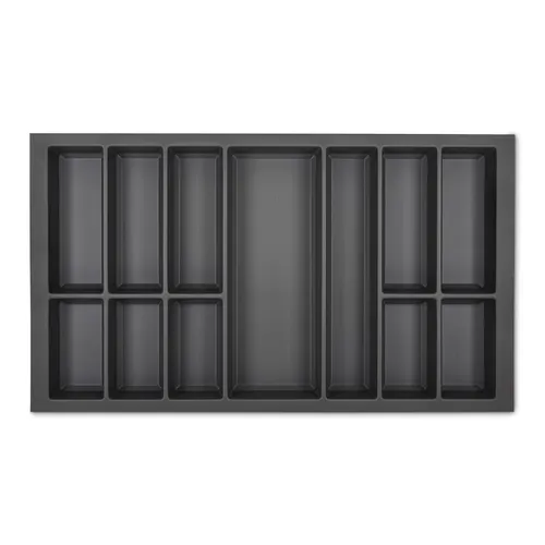 Besteckeinsatz 900 mm basaltgrau für Blum Legrabox - Besteckaufbewahrung, schlagfestes Polystyrol, ideal für Schüller Warendorf Küchen, sorgt für optimale Ordnung und Platznutzung.
