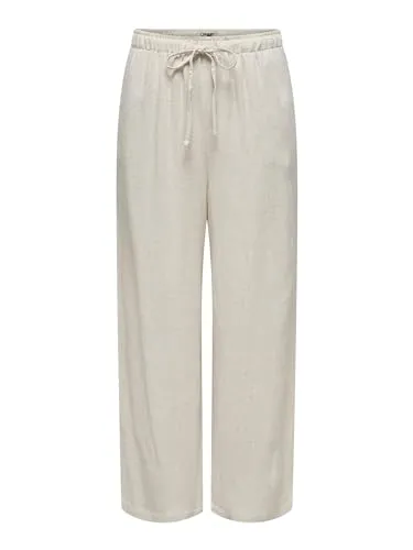 ONLY Hose in Creme - M/L32 - Stoffhose mit Tunnelzugbund, lockerem Schnitt und praktischen Eingrifftaschen - perfekt für lässige Outfits und den täglichen Komfort.
