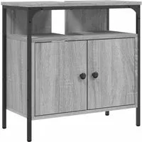 vidaXL Waschbeckenunterschrank Grau Sonoma 60x30x60 cm