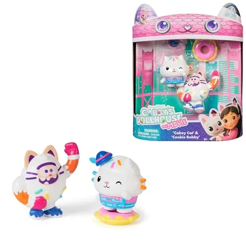 Gabby‘s Dollhouse: Der Film – Kuchi & Cookie Bobby Spielfiguren-Set - Spielfigur Spielsets mit 2 Figuren und Zubehörteilen, perfekt für kreatives Rollenspiel und Nachspielen von Filmszenen, ideal für Kinder ab 3 Jahren.