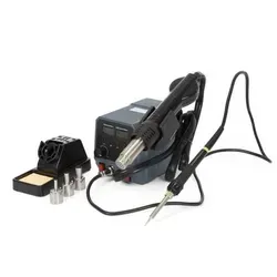 Velleman 2-in-1 SMD-HEIßLUFTSTATION - Lötstation und Heißluftstation in einem, ideal für präzise SMD-Reparaturen mit einer maximalen Temperatur von 480 °C.