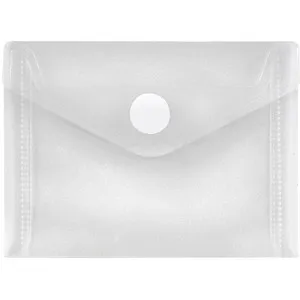 FolderSys Dokumententaschen DIN A7 - 10 transparente Klarsichtfolien, 0,20 mm stark, sicherer Schutz für Dokumente mit Klettverschluss