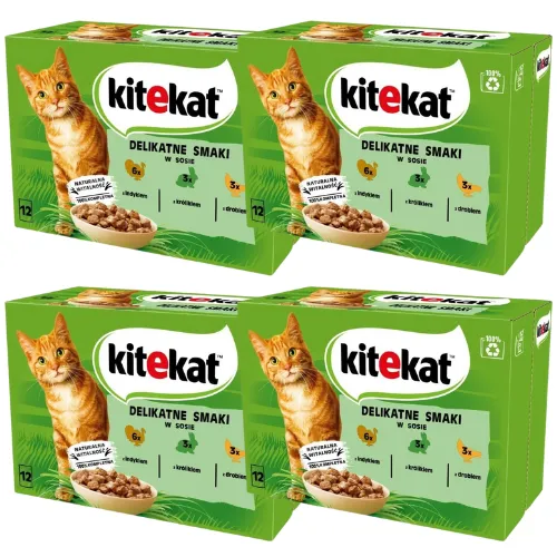 48x85g KITEKAT  Nassfutter mit Truthahn Kaninchen Geflügel in Soße adulte Katzen