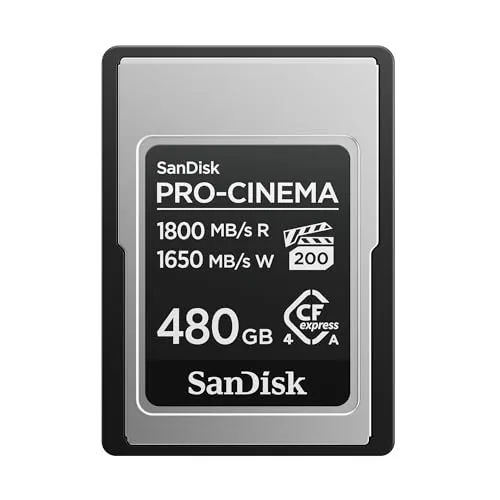 PRO-CINEMA CFexpress 480GB - 1800MB/s - CFexpress Speicherkarten, 480 GB Kapazität mit blitzschnellen Übertragungsraten bis zu 1800MB/s, inklusive 2 Jahre RescuePro Deluxe zur Datenwiederherstellung.