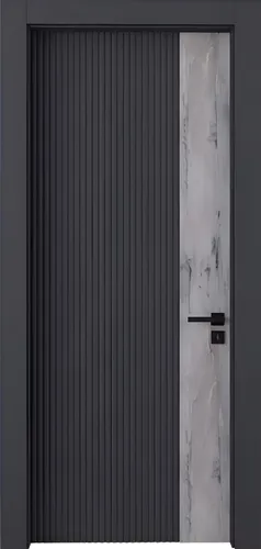 Moderne Dunkelgraue Designer Haustür - Hochwertige Einzeltür aus robustem Holz, ideal für verschiedene Wohnräume. Mit universeller Anschlagrichtung und stilvollem Laminox-Finish überzeugt sie durch modernes Design und Funktionalität.