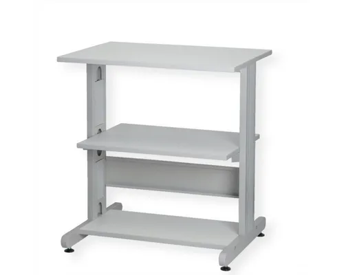 ROLINE Druckertisch, hoch belastbar, grau - Druckerständer mit stabilem Metallgestell und belastbaren Melamin-Platten, ideal für schwere Drucker bis 80kg. Perfekt für Büro und Home Office.