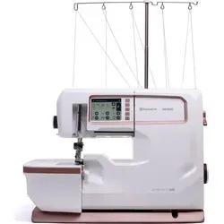 Husqvarna Viking Coverstich-Nähmaschine Amber Air S 600 - Nähmaschinen für Overlock- und Coverstich, mit benutzerfreundlichem Touchscreen und LED-Beleuchtung für präzises Arbeiten.