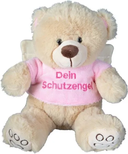 Besttoy - Plüsch Bär in beige - mit rosa Shirt und Flügeln