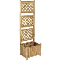 vidaXL Pflanzenbehälter mit Spalier aus Bambus 40 cm - Pflanzenkästen & Spaliere, ideal für Kletterpflanzen mit wetterbeständigem Bambus-Spalier und platzsparendem Design für Garten, Balkon oder Terrasse.