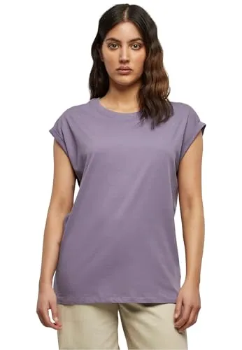 Urban Classics Damen T-Shirt Ladies Extended Shoulder Tee, T-Shirt mit überschnittenen Schultern, aus Baumwolle, erhältlich in vielen Farben, Dustypurple, 3XL