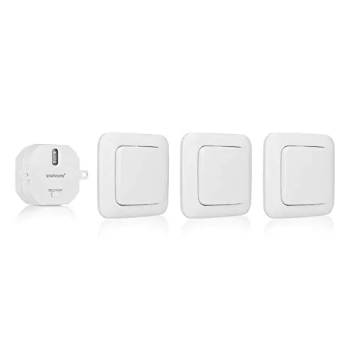 Smartwares SH4-99567 - Schlafzimmer Lichtschalterset, Plug und Connect mit 1 Einbauschalter und 3 Wandschaltern, einfache Lichtsteuerung vom Bett aus
