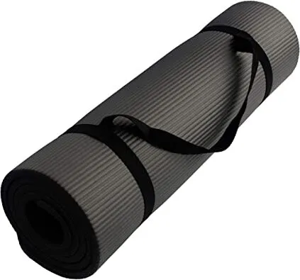 SCHILDKRÖT Fitnessmatte 15 mm, schwarz - Sportmatten, rutschfeste und schweißabweisende Fitnessmatte mit weicher Oberfläche, ideal für Gymnastik und Stretching, inkl. Tragegurt-System für einfachen Transport.