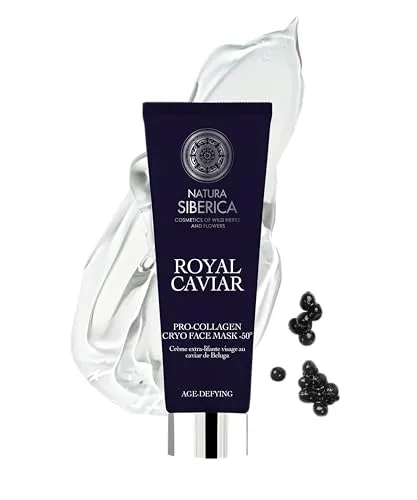 Natura Siberica Royal Caviar Pro-Collagen Cryo Face Mask -50°, 75 ml – Anti‑Aging Maske mit Beluga‑Kaviar, Peptiden, Hyaluronsäure & Kollagen, Lifting & Feuchtigkeit für reife, strahlende Haut