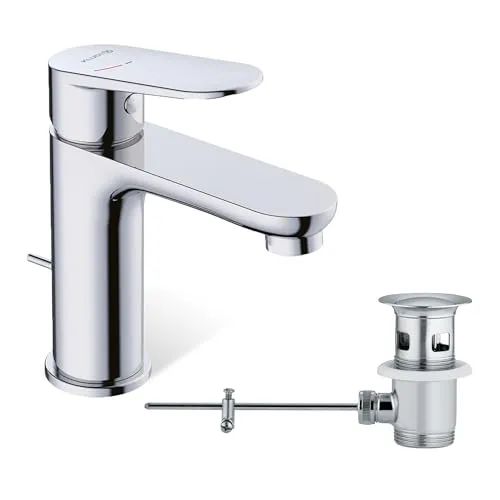 KLUDI-X1 Wasserhahn Bad Chrom mit Zugstangen-Ablauf von Kludi