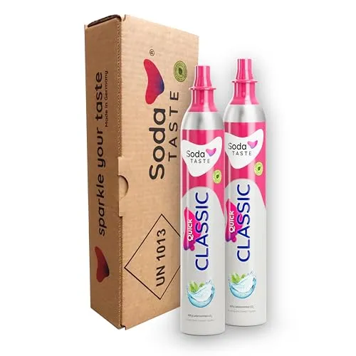 SodaTASTE Quick Classic CO2-Zylinder kaufen 2er-Pack (Reservezylinder) für Wassersprudler mit Quick Connect System, für bis zu 120l gesprudeltes Wasser