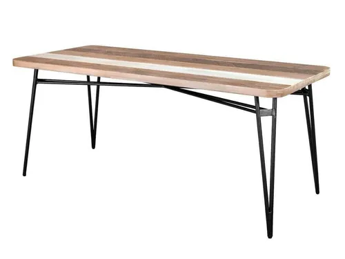 Adesso ADESD05-180 Retro Esstisch 180cm Akazienholz und schwarzes Metall
