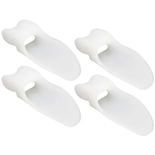 com-four® 4X Zehenspreizer, Zehentrenner, 2 Paar, aus Soft Gel Silikon, bei Hammerzehen und Hallux Valgus