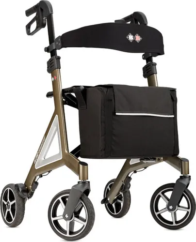 Bischoff & Bischoff Alevo Country Rollator – Faltbarer Gelände-Rollator - Rollatoren für drinnen und draußen, ideal für unebene Untergründe mit höhenverstellbaren Griffen und abnehmbarer Tasche. Leicht und einfach faltbar für optimale Mobilität.