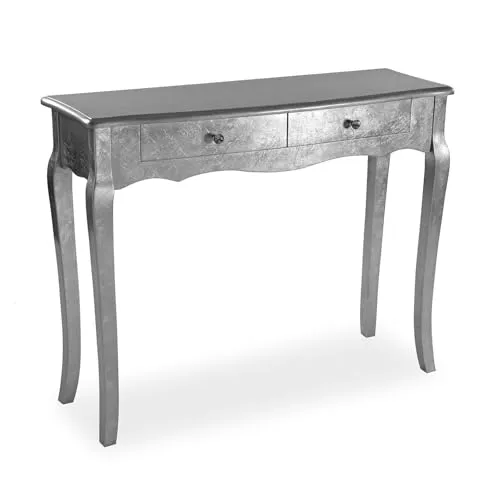 Versa große Cagliari-Konsole, Maße (H x L x B) 80 x 35 x 100 cm, Silber