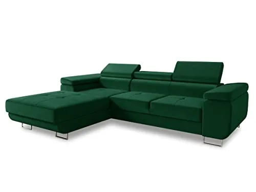 Ecksofa Divo mit Schlaffunktion und Bettkasten - Sofas & Couches – Praktisches Ecksofa mit Schlaffunktion, Bettkasten und verstellbaren Kopfstützen für optimalen Komfort und Platzersparnis.