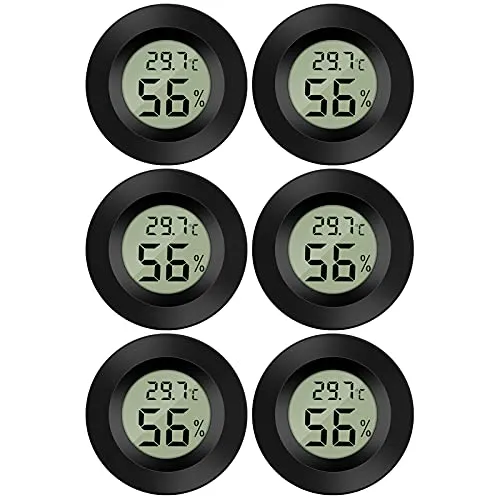 Thlevel Mini Digital Hygrometer Thermometer Temperatur Luftfeuchtigkeitmessgerät für Innenraum Gewächshaus Wohnzimmer 6 Stücke