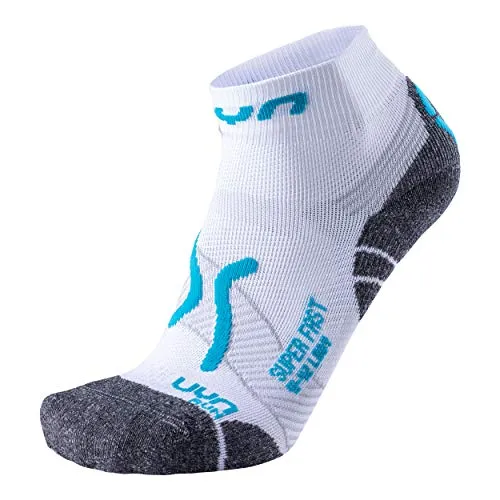 UYN SUPER FAST DAMEN RUNNINGSOCKEN, White/Turquoise, 39/40