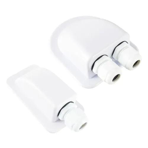 EPLZON IP68 wasserdichte ABS Solar-Kabeleinführungsverschraubung, Einzel/Doppel Solarmodul Kabeldurchführung Dachdurchführung für Wohnmobilen, Wohnwagen, Schiffen(2 Stück)