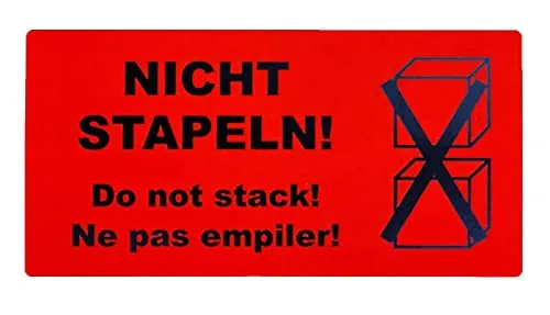 Aufkleber Etikett Versandaufkleber Nicht stapeln 50 von Varivendo