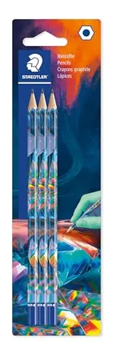Staedtler 170 Bleistift, Hexagonaler Bleistift, Leicht radier- und spitzbar, Blisterkarte mit 3 Bleistiften in HB, 170BK3E2-1
