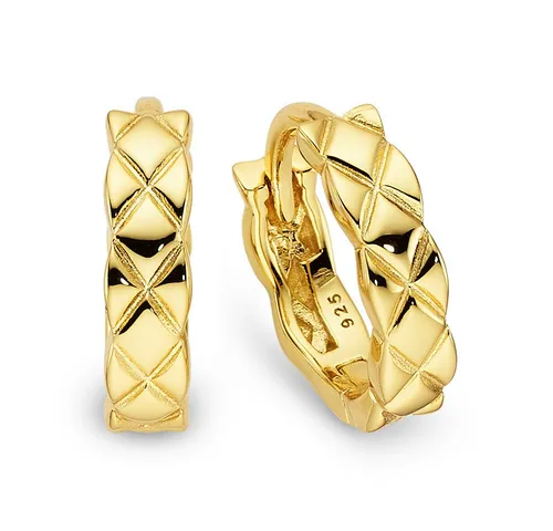 Bruno Banani Paar Creolen Schmuck Geschenk Klappcreole Silber gelbgoldfarben vergoldet