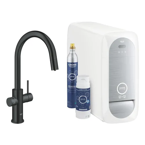 GROHE Blue Home Küchenarmatur C-Auslauf 31541KS0 in schwarz von GROHE