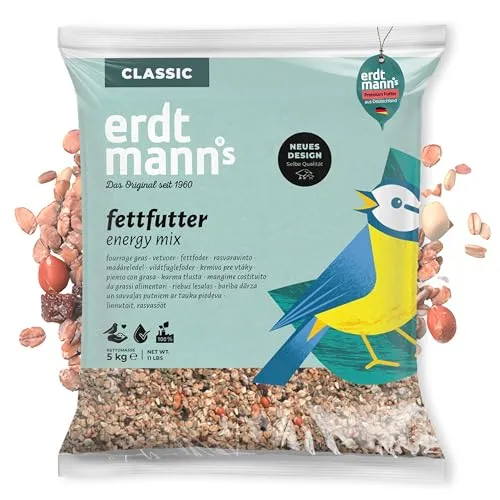 Erdtmanns Fettfutter 5 kg - Hochwertige Mischung für Vögel - Sonstige, ideal für die ganzjährige Fütterung von Wildvögeln, fördert gesunde Ernährung und Vogelbeobachtung.