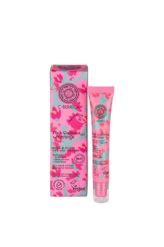 Natura Siberica C-Berrica Pink Calluna Roll & Glow Eye Gel Cream – Augen Roll-On mit Hyaluronsäure & Peptiden – gegen Augenringe, Schwellungen & feine Linien – kühlende Augenpflege – 20 ml