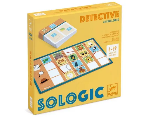 DJECO Lernspielzeug SOLOGIC: Detective Logikspiel ab 6 Jahren 40 Rätsel Detektiv Denkspiel