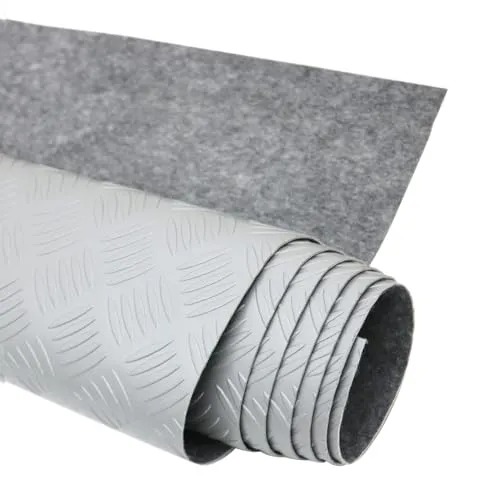 Antirutschmatte Gumimatte 300 x 200 cm – Riffelblech Optik Grau - Kofferraummatten aus langlebigem PVC, schützt Böden vor Kratzern und Beschädigungen, ideal für Autos und verschiedene Räume, einfach zuschneidbar.