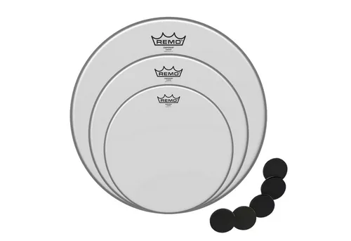 Remo Emperor Coated Fell-Set 12-13-16 - Schlagzeug-Fellset mit 2-lagigen 7 mil Mylarfellen für warmen, beständigen Sound. Inkl. keepdrum Damper Pads zur individuellen Klangoptimierung und Eliminierung unerwünschter Obertöne.