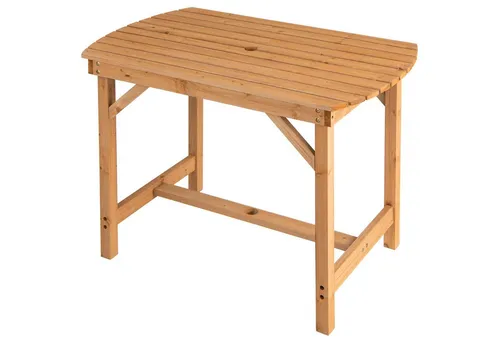 KOMFOTTEU Gartentisch Balkontisch, mit Schirmloch, für 4-6 Personen