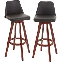 MCW Barhocker C43 2-er Set Braun – Moderner Retro-Look - Stylisches 2er Set Barhocker mit bequemer Polsterung und drehbarem Design. Ideal für Esszimmer und Bars – vereint Komfort und elegantes Aussehen.