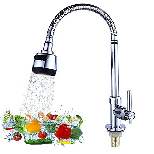 Wasserhahn Küche, Waschbecken Armaturen, Küche Spültischarmatur, Küchenarmatur 360° Schwenkbar Mit Bubbler und Filterschicht (Nur Kaltes Wasser) (Wasserhähne)