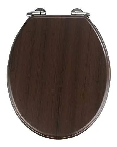 WENKO WC-Sitz mit Absenkautomatik Wenge braun - WC-Sitz mit eleganter Wenge-Optik und praktischer Absenkautomatik für sanftes Schließen, ideal für modernes Badezimmer.