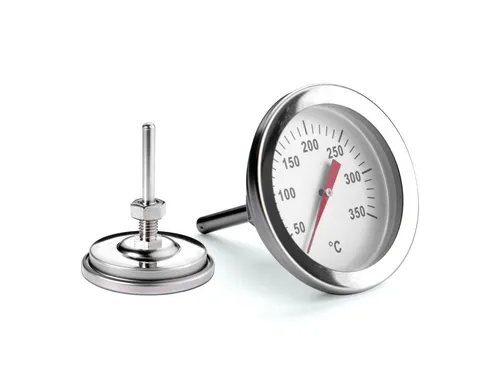 Weis Grillthermometer bis 350°C - Präzises Grillthermometer aus Edelstahl, ideal für Temperaturen von 50°C bis 350°C. Gut lesbare Skala und vielseitige Montageoptionen für perfektes Grillen.