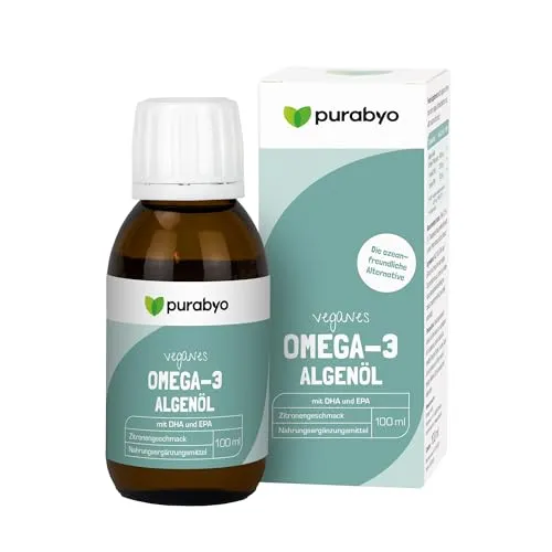Algenöl flüssig Omega 3 VEGAN | Hochdosiert mit 315 mg DHA und 105 mg EPA - Omega-3 Öl: Veganes Mikroalgenöl mit verbessertem Geschmack, unterstützt Gehirn, Augen und Herzgesundheit – umweltfreundlich und ohne Überfischung.