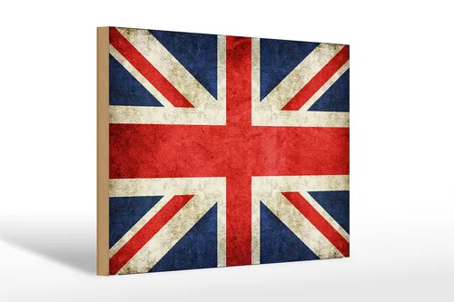 Holzschild Flagge 30x20 cm United Kingdom Holz Wanddeko Deko Schild wooden sign