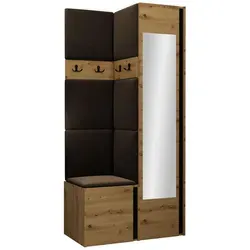 Mirjan24 Garderoben-Set, Eiche Artisan, Braun, Holzwerkstoff, 82x186x46 cm, Garderobe, Garderoben-Sets & Serien, Garderoben-Sets