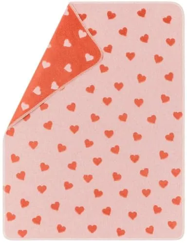 David Fussenegger Babydecke Plaid Carla 'Herzen' 70 x 90 cm Altrosa