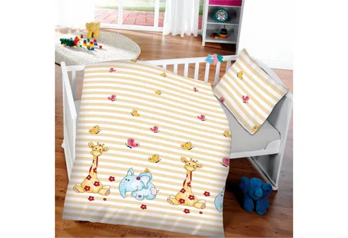 Bestgoodies Kinderbettdecke + Kopfkissen Kinder Betten-Set inkl. Bettwäsche, Füllung: 100% Polyester, Klimafaser, Bettbezug aus 100% Baumwolle - Steppbett