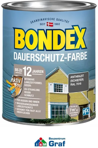 BONDEX Dauerschutz-Farbe Holzfarbe 0,75 Liter / verschiedene Farben / #873