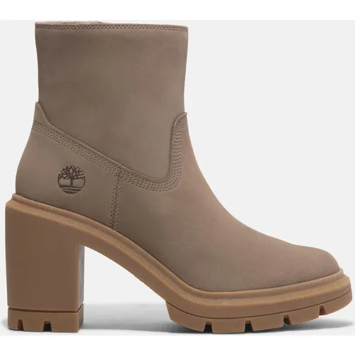 Timberland Womens Mid Zip UP Boot taupe nubuck 7.5 Wide Fit