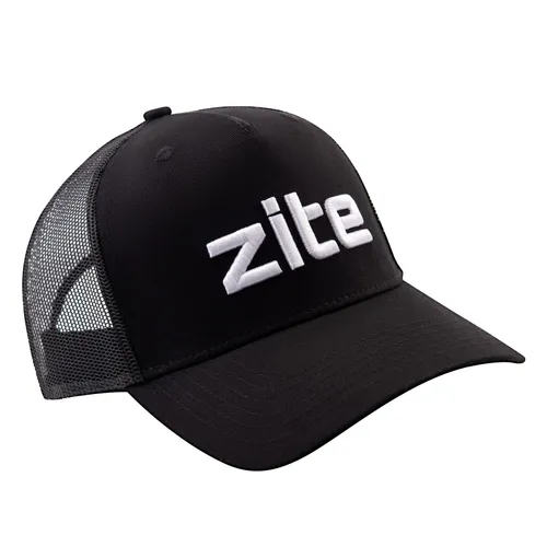 Anglermütze Mesh Cappy Mütze Gr. 58 Schwarz Verstellbar Bestickt Zite Fishing
